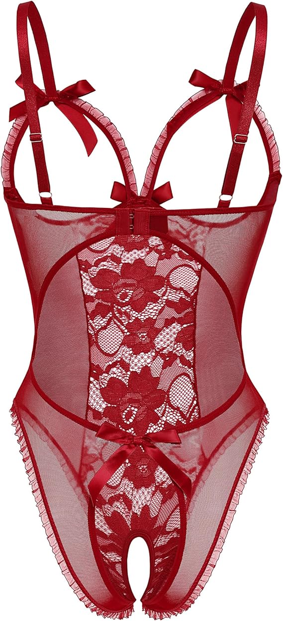 Lingerie for Women One Piece Lace Babydoll Sleepwear Bodysuit