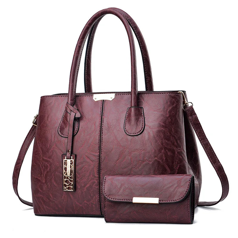 Two Piece Set Women Handbags Ladies Large Tote Bag Female Square Shoulder Bags Bolsas Femininas New Fashion Crossbody Bags women
