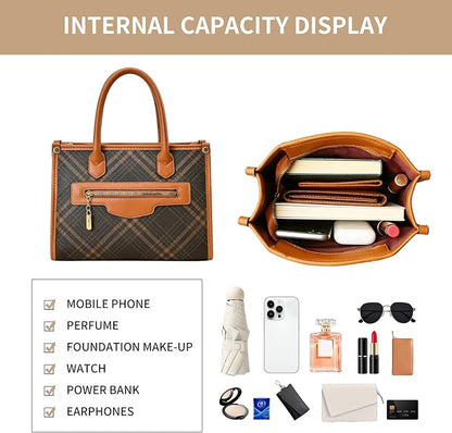 Purses and Handbags for Women, 3Pcs Women's Handbags Fashion PU Leather, Tote Shoulder Top Handle Satchel Purse Bags
