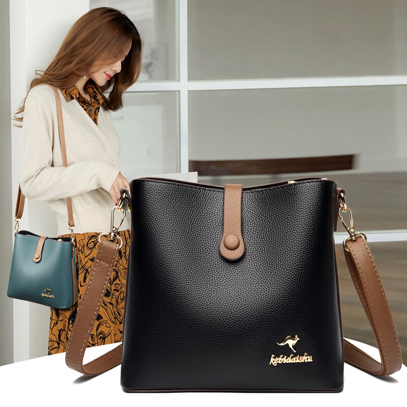 Luxury Women Bucket Bags for Women 2024 New Designer Handbag High Quality Pu Leather Shoulder Bag Female Crossbody Messenger Bag