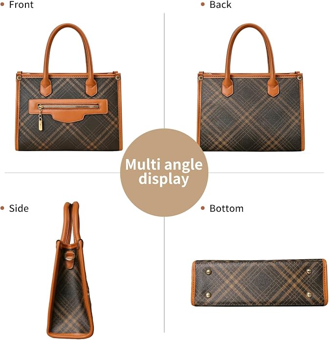 Purses and Handbags for Women, 3Pcs Women's Handbags Fashion PU Leather, Tote Shoulder Top Handle Satchel Purse Bags