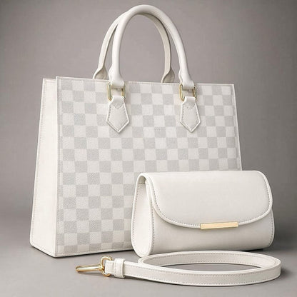 CHECKERED HANDBAGS 2-PCS