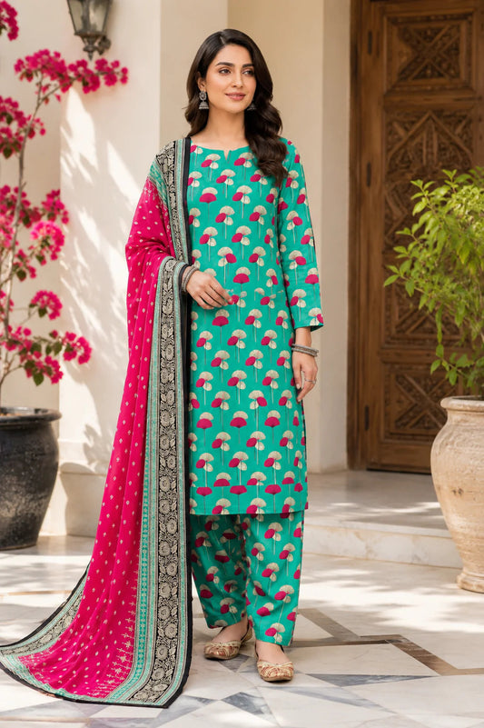 Swiss Lawn Unstitched 3 Piece Suit - A1753