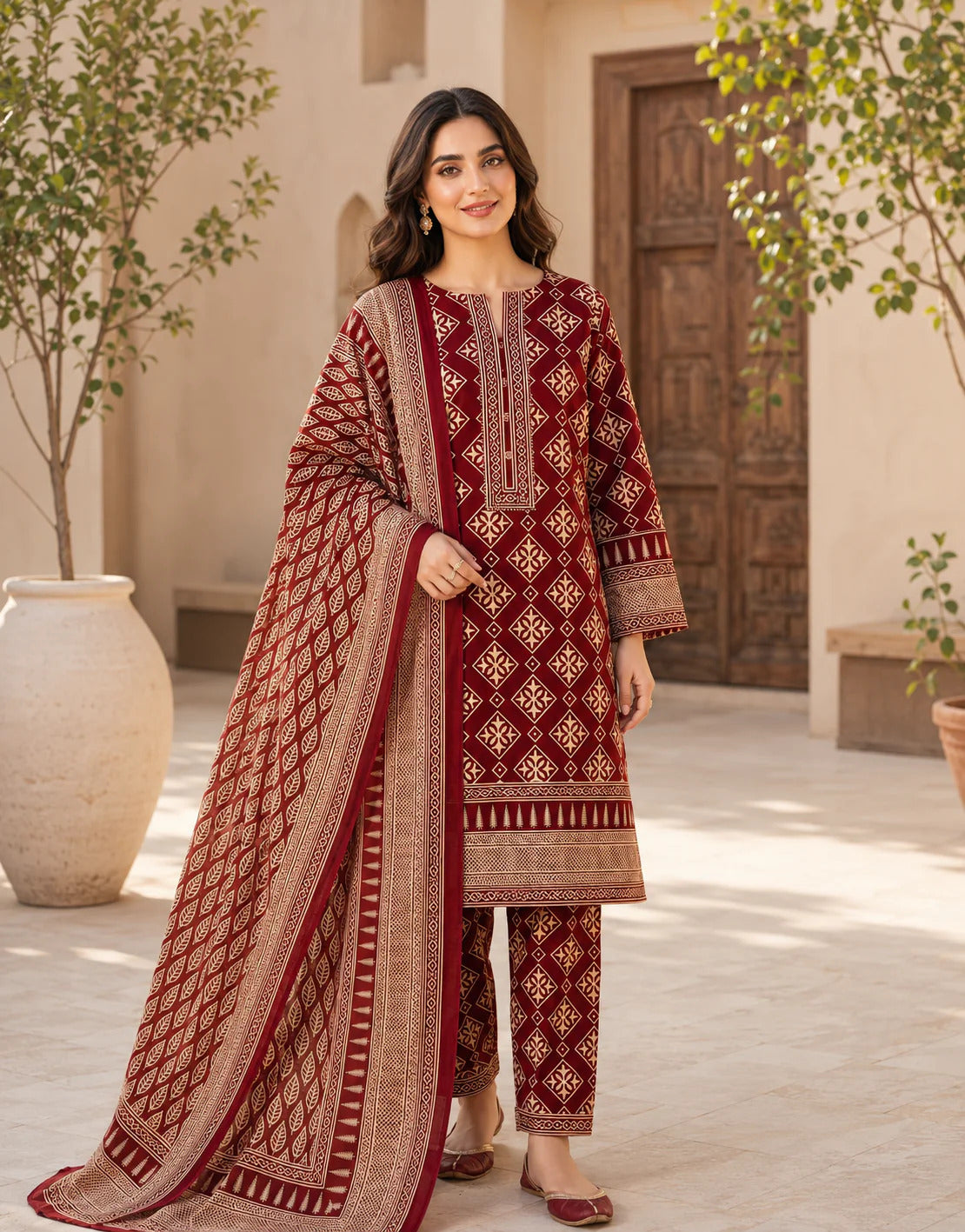 Swiss Lawn Unstitched 3 Piece Suit - A1759