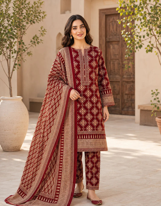 Swiss Lawn Unstitched 3 Piece Suit - A1759
