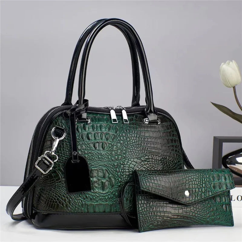 2024 New Women's Shell Bag Large Capacity Women's Handbag with Wallet Women's Shoulder Bag Quality Leather Ladies Crossbody Bags