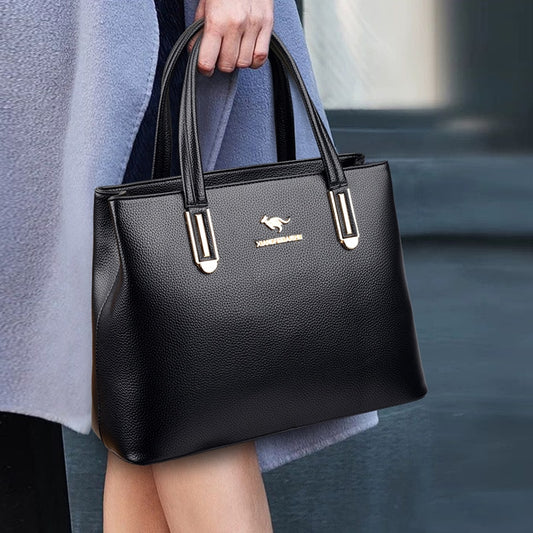 High End Women Handbag Top Handle Bag Luxury Pu Leather Shoulder Bags Female Brand Designer Messenger Bag Ladies Black Tote Bag