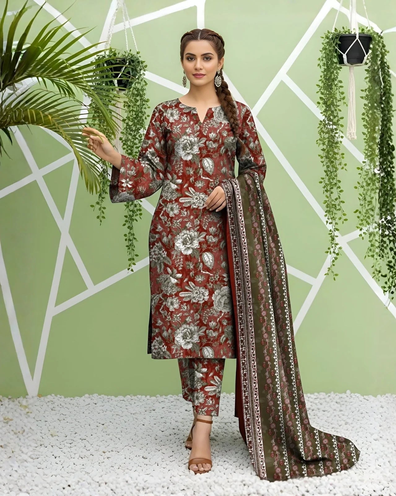 Unstitched Breeze Lawn Suit, All Over Stylish Printed Summer Wear Collection – Random Article VG- 85