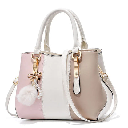 Fashion Three Color Patchwork Women's Bag New Elegant Women's Handbag Large Capacity Designer Shoulder Bag Women's Crossbody Bag