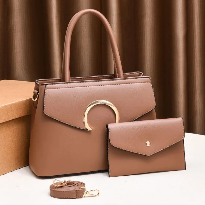 Two Piece Set Women's Bag 2024 New Fashion Women's Handbag with Wallet Large Capacity European & American Shoulder Crossbody Bag