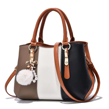 Fashion Three Color Patchwork Women's Bag New Elegant Women's Handbag Large Capacity Designer Shoulder Bag Women's Crossbody Bag
