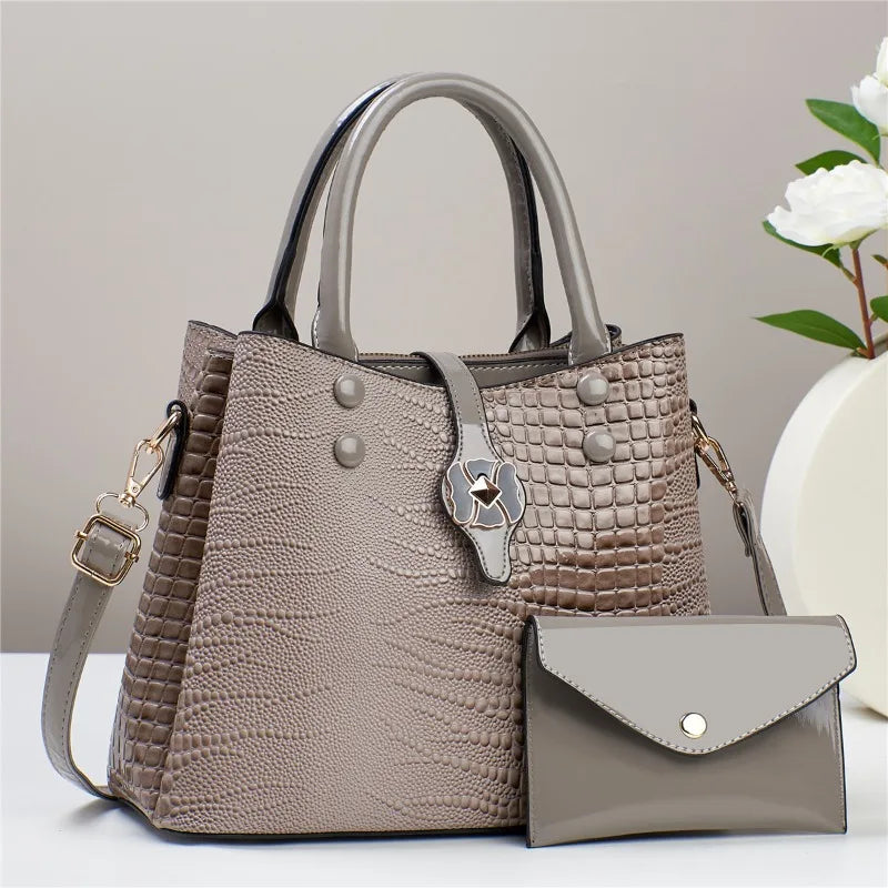 Luxury Bright Leather Women Handbags Purse Tote Bags Adjustable Strap Top Handle Bag Large Capacity Work Travel Crossbody Bags