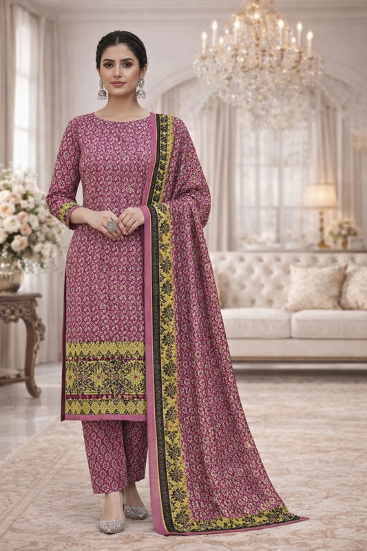 Swiss Lawn Unstitched 3 Piece Suit - A1727