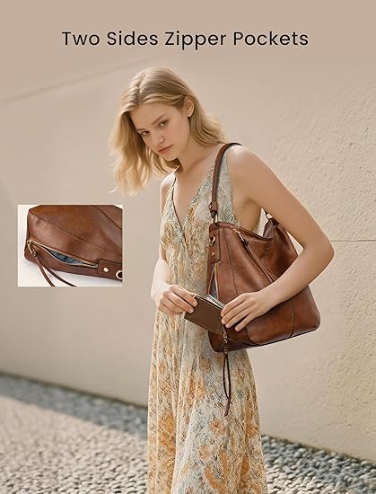 Crossbody Bags for Women Designer Faux Leather Hobo Handbags Retro Large Size Shoulder Bag Bucket Purse