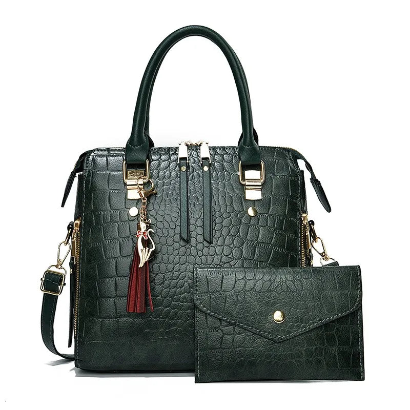 2024 New Crocodile Patterned Crossbody Composite Bag High Quality Single Shoulder Tote Bags Women Fashion Handbags with Wallet