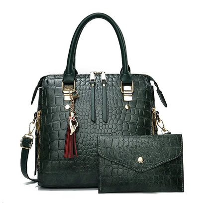 2024 New Crocodile Patterned Crossbody Composite Bag High Quality Single Shoulder Tote Bags Women Fashion Handbags with Wallet