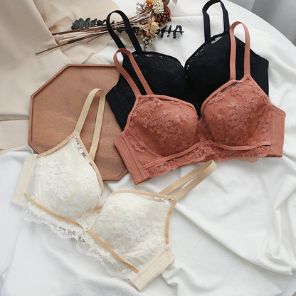 Women Red Khaki Padded Lace Bras Panties Push Up Bra Set Sexy Lingerie Set Underwear Lovely Bra Sets