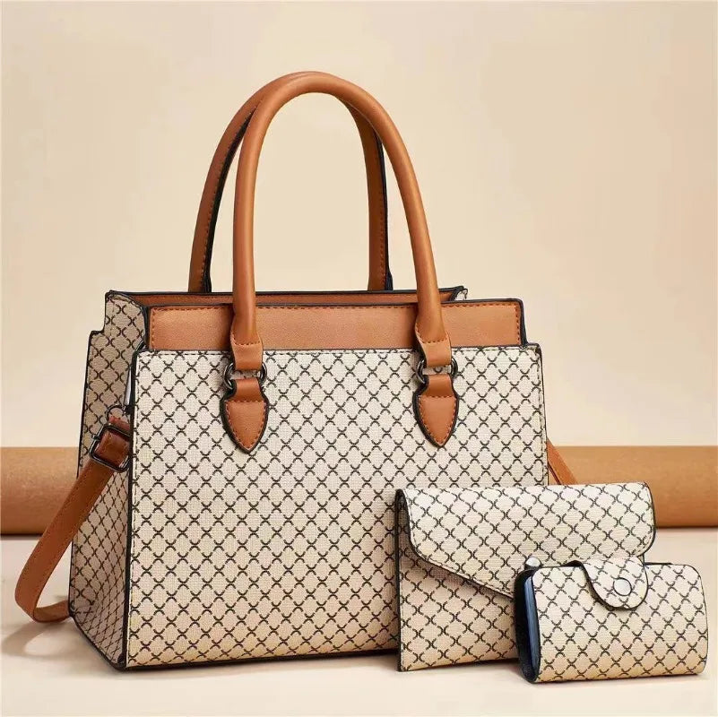 Large Tote Bag Hot Selling Women's Bag New 2024 Casual Large Capacity Printing 3piece Set Women's Composite Bag Handbags