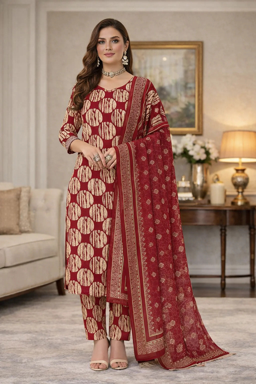 Swiss Lawn Unstitched 3 Piece Suit - A1788