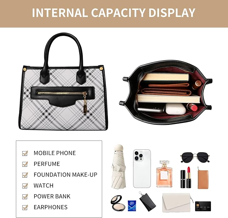 Handbags for Women, 3Pcs Women's Handbags Fashion PU Leather, Tote Shoulder Top Handle Satchel Purse Bags