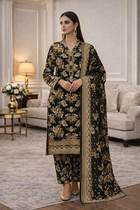Swiss Lawn Unstitched 3 Piece Suit - A1816