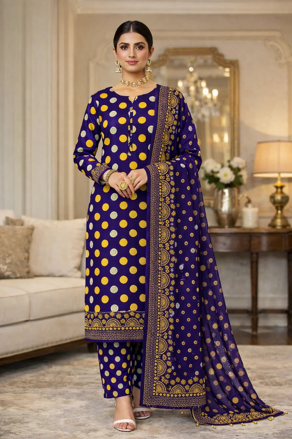 Swiss Lawn Unstitched 3 Piece Suit - A1793