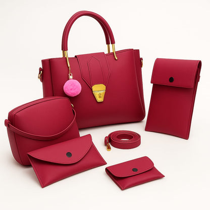 5-PCS AIRA  PREMIUM LEATHER HANDBAGS