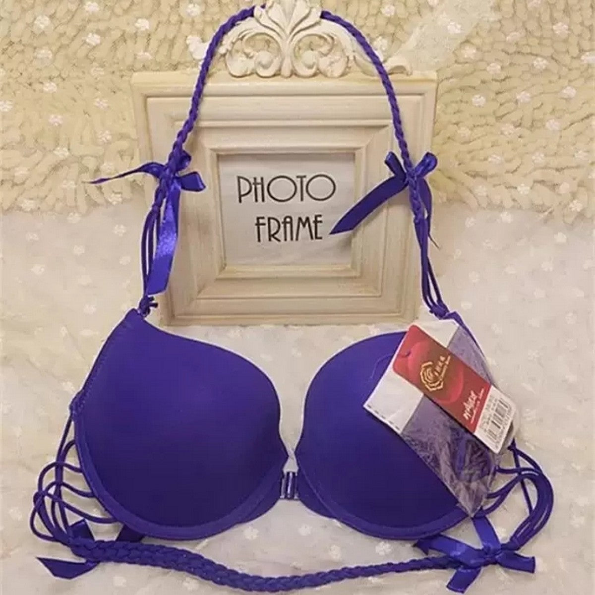 New Style Random Color Women Lace Push Up Cotton Double padded bra for women and girls
