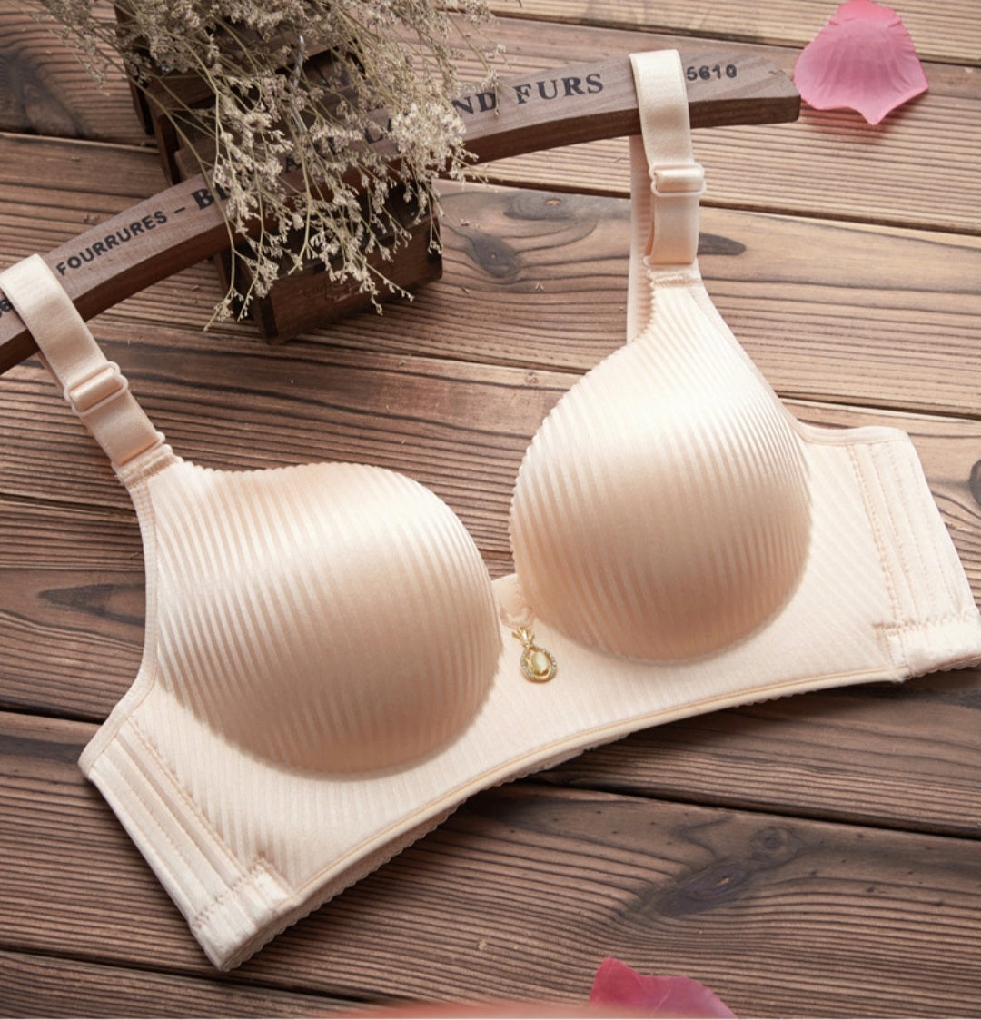 Double Padded Push Up Lace & Net Bra for Women