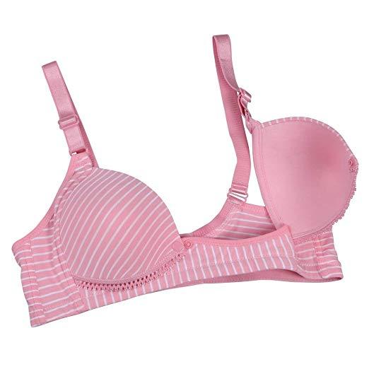 Maternity Front Open Button Bra for Women Floral and Random Design Push Up Nursing Bra Padded Comfortable Cotton Breastfeeding Support
