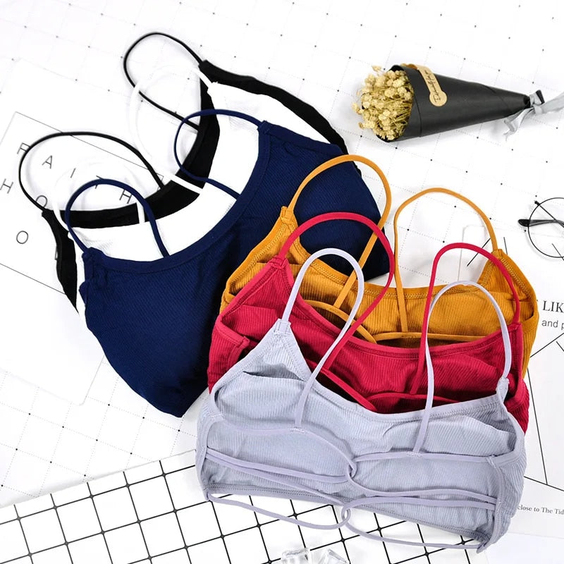 Thin Strape Yoga Sports Bra Breathable Comfortable Workout Top Bra Without Steel RingBeauty Back Sports Bra for Women Gym