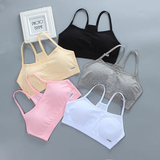 Tops for Girls Teen Bra Girl Top Vest Topic Girl's Sport Adolescente Kids Teenagers Underwear Racerback Training Bras 7 14 Year