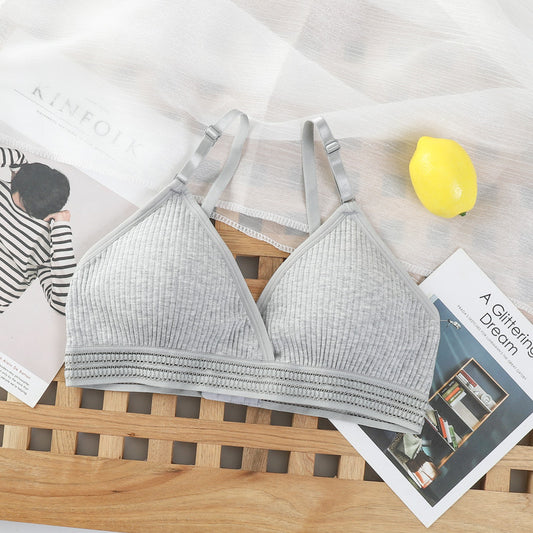 Push Up Bras  Cross Beauty Back Lingerie Set Wire Free Thin Seamless Bra Set Front Buckle Underwear Women Wing Pad Bralette
