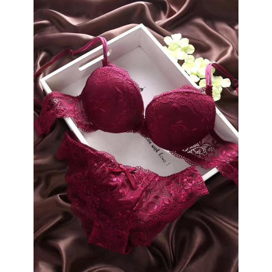 Lace Bras for Women  Embroidered Lingerie Women's Small Breasts Gathered To Show Big Top Support Adjustable Ladies Bra