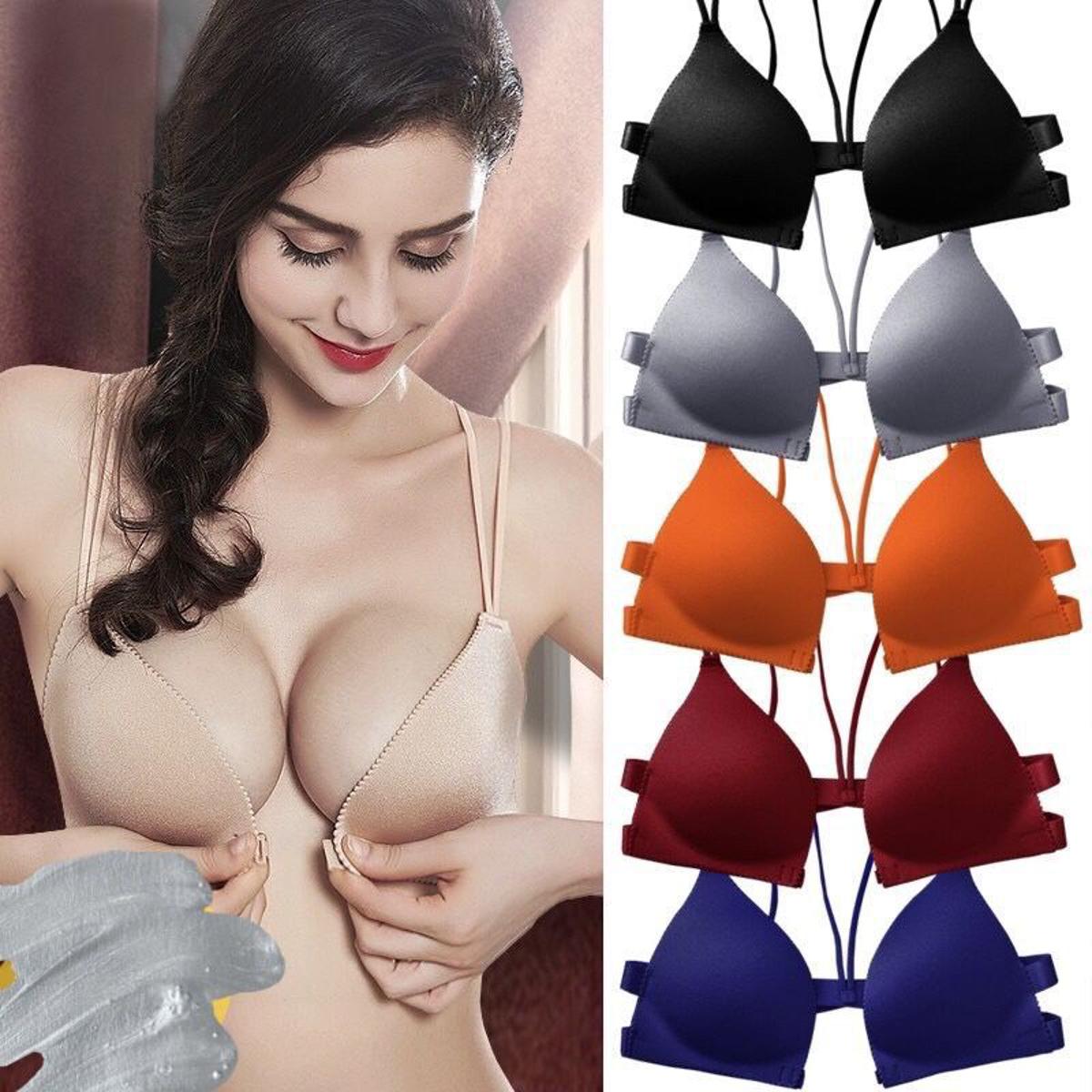 Front Open Button Bras Push up Ladies Bras Classic Padded Bras for Women