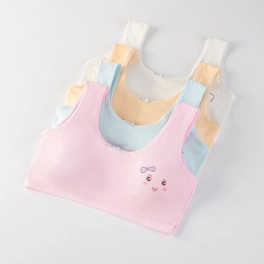 Children's Training Bras Cotton Kids Sports Bra Teen Crop Tops Girl Cup Seamless Underwear Puberty Bra Sports Yoga Sport Bra