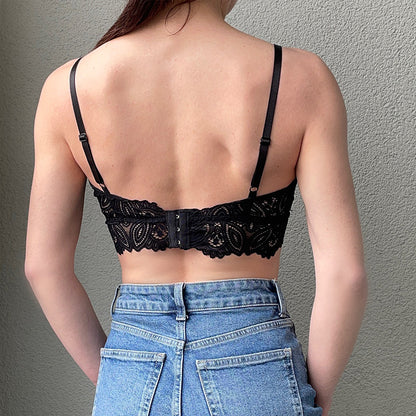 Linbaiway Seamless Lace Bras for Women  Bralette Lingerie Wireless Push Up Bralette Padding Underwear Mujer Brassiere