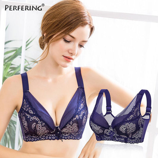 Floral lace comfort fit underwear convertible double straps bra  women 3/4 cup bras female brassiere padded bra