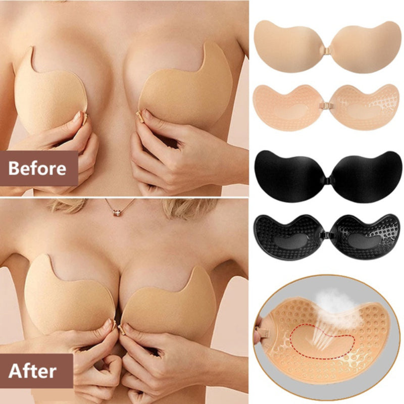 Invisible Push Up Sport Bra Backless Strapless Bra Seamless Front Closure Bralette Underwear Women Self Adhesive Silicone Sticky