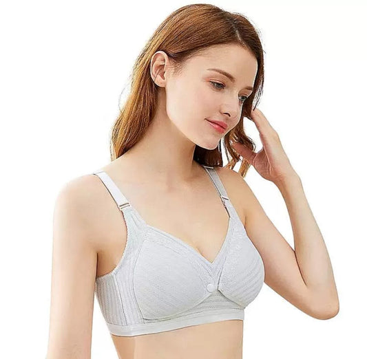 Maternity Button Bra Front Open Cup B C D For Women with Floral & Random Design Baby breast feeding 100% Cotton Wireless Bra For Women And Girls