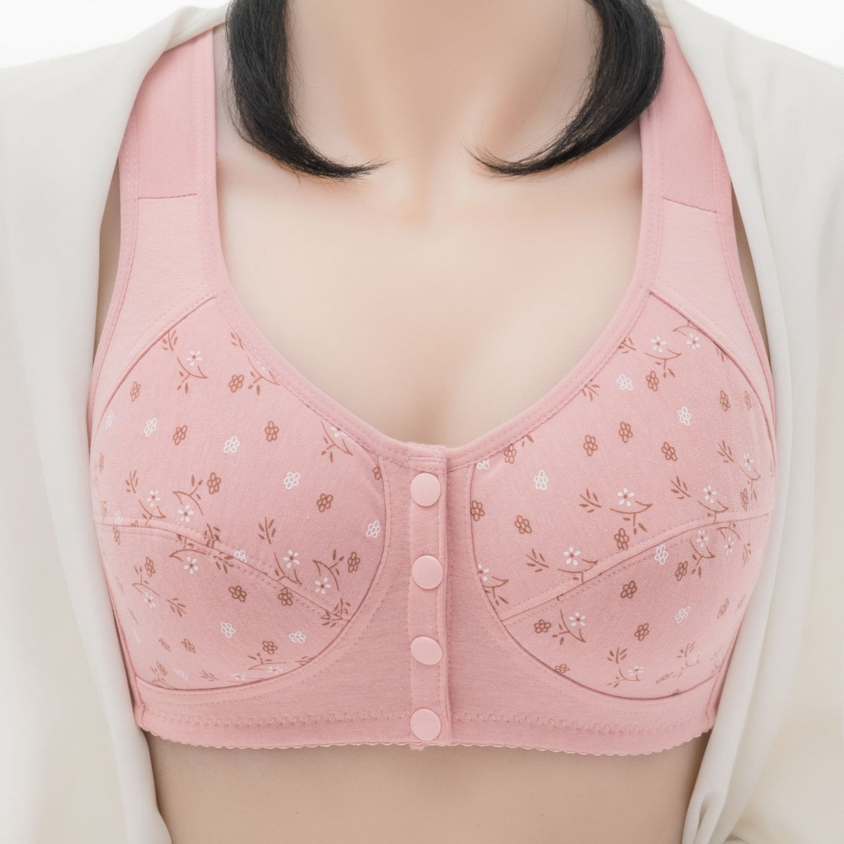 Cotton Wire Free Maternity Bra Front Button Nursing Top for Pregnant & Breastfeeding Women