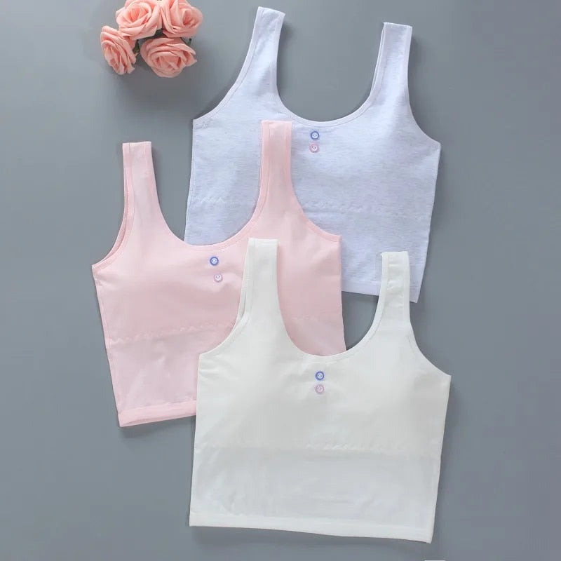 Girls' New Tank Top Long Half Body Inner Wear Children's Bra Primary School Development Bra Summer Sports Bra