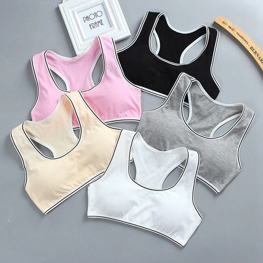 Girls Bra Teenager Bras for Kids Adolescente Lingerie Children Solid Color Teen Vest Girls Tube Tops Child Underwear 9 16Years